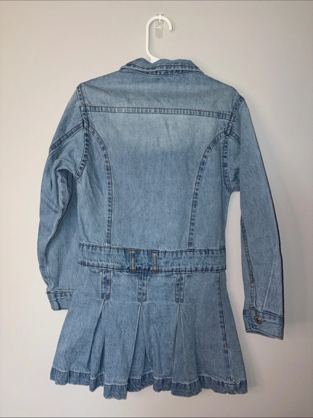 Jessica Simpson Light Blue Denim Dress with Cow-print Heart Patch